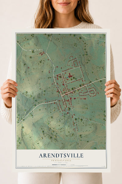 Map of Arendtsville, Pennsylvania, 18 x 24 inch unframed archival matte print