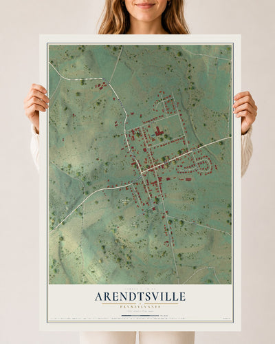 Map of Arendtsville, Pennsylvania, 24 x 36 inch unframed archival matte print
