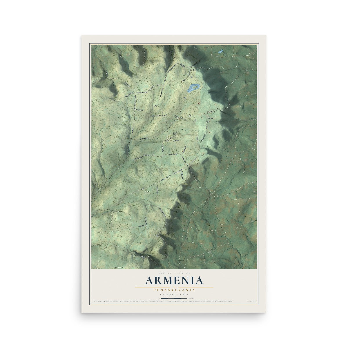 Map of Armenia, Pennsylvania, 12 x 18 inch unframed archival matte print