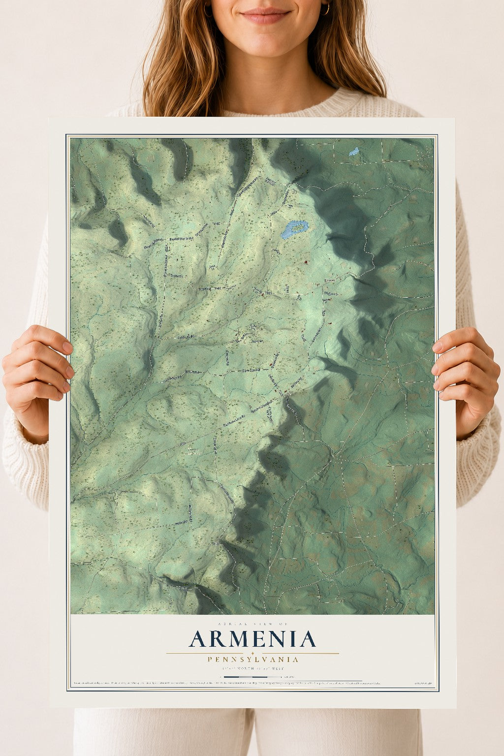 Map of Armenia, Pennsylvania, 18 x 24 inch unframed archival matte print