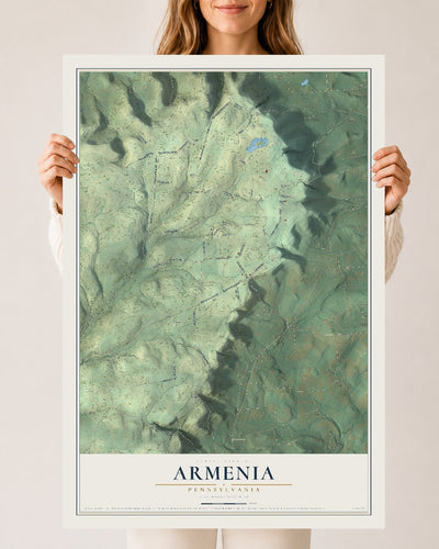 Map of Armenia, Pennsylvania, 24 x 36 inch unframed archival matte print