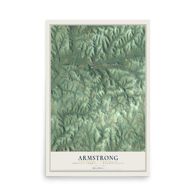Map of Armstrong, Indiana County, Pennsylvania, 12 x 18 inch unframed archival matte print
