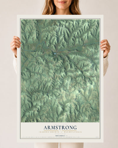Map of Armstrong, Indiana County, Pennsylvania, 24 x 36 inch unframed archival matte print