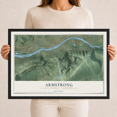 Map of Armstrong, Lycoming County, Pennsylvania, 12 x 18 inch print in a black wood frame