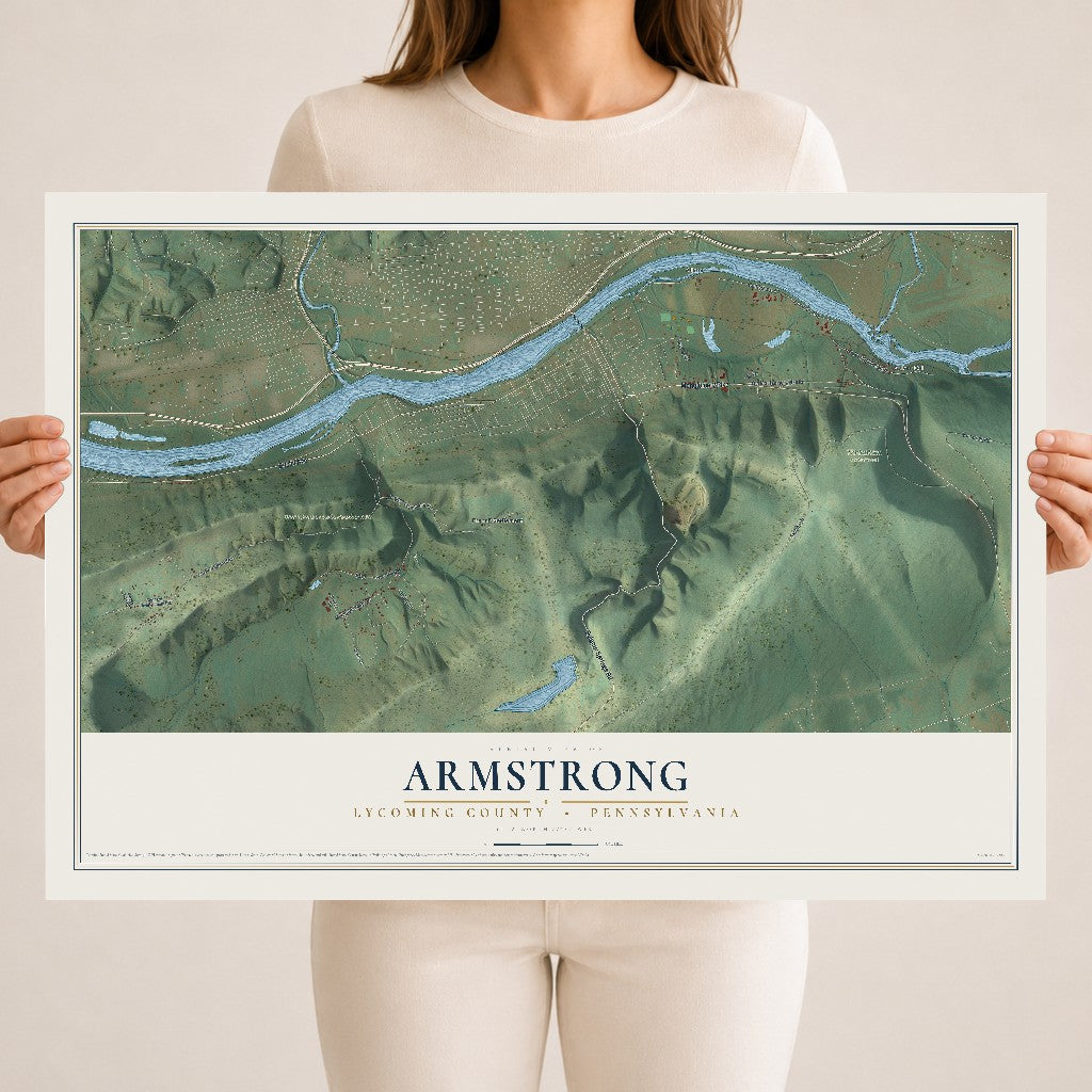 Map of Armstrong, Lycoming County, Pennsylvania, 18 x 24 inch unframed archival matte print
