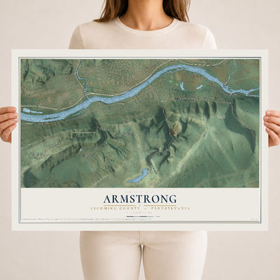Map of Armstrong, Lycoming County, Pennsylvania, 18 x 24 inch unframed archival matte print