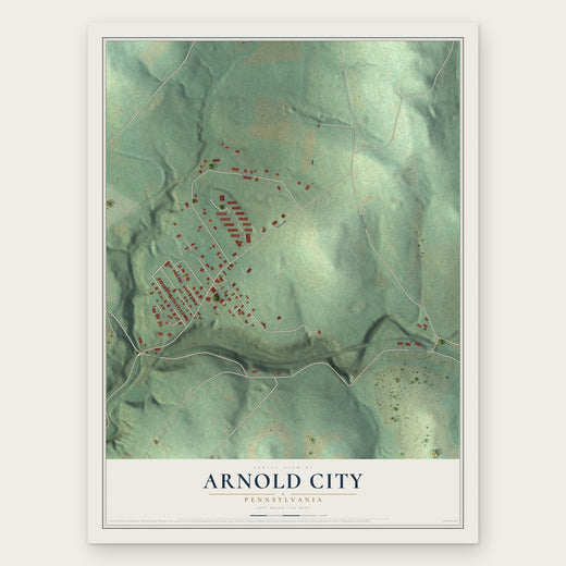 Arnold City, Pennsylvania map print, the full design
