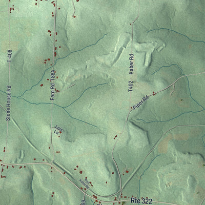 Second close-up of the map of Ashland, Clarion County, Pennsylvania print showing more streets and buildings
