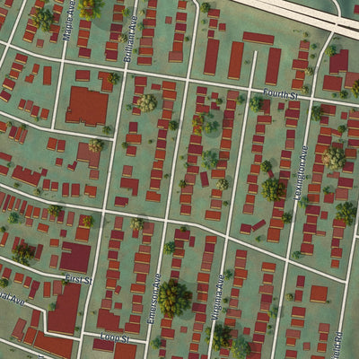 Close-up of the map of Aspinwall, Pennsylvania print showing street and building detail