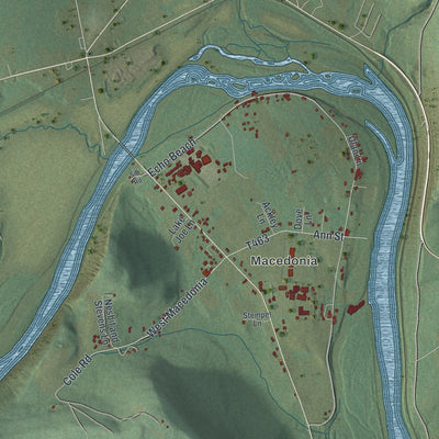 Close-up of the map of Asylum, Pennsylvania print showing street and building detail