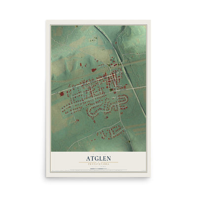 Map of Atglen, Pennsylvania, 12 x 18 inch unframed archival matte print