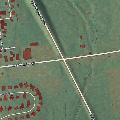 Second close-up of the map of Atglen, Pennsylvania print showing more streets and buildings