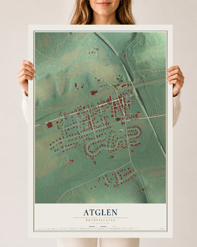 Map of Atglen, Pennsylvania, 24 x 36 inch unframed archival matte print