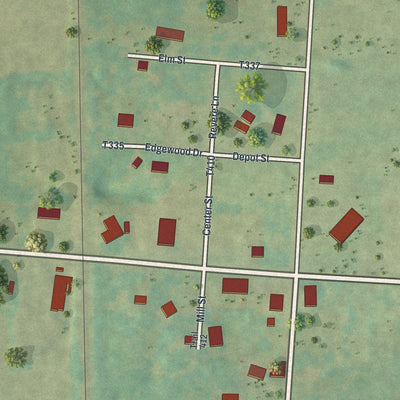 Close-up of the map of Atlantic, Pennsylvania print showing street and building detail