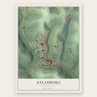 Atlasburg, Pennsylvania map print, the full design