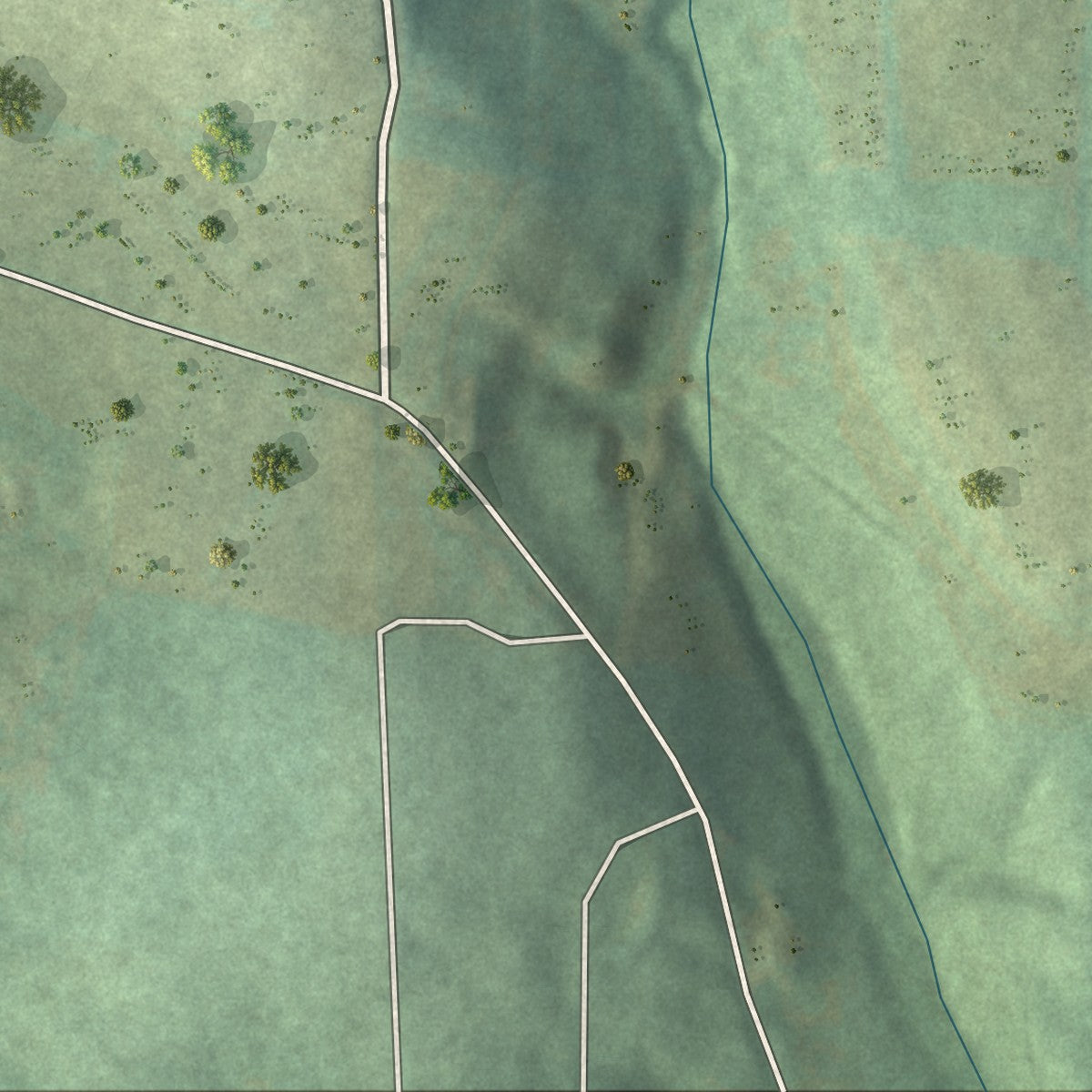 Second close-up of the map of Atwood, Pennsylvania print showing more streets and buildings