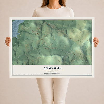Map of Atwood, Pennsylvania, 24 x 36 inch unframed archival matte print