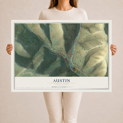 Map of Austin, Pennsylvania, 24 x 36 inch unframed archival matte print