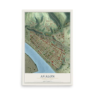 Map of Avalon, Pennsylvania, 12 x 18 inch unframed archival matte print