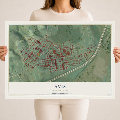 Map of Avis, Pennsylvania, 18 x 24 inch unframed archival matte print