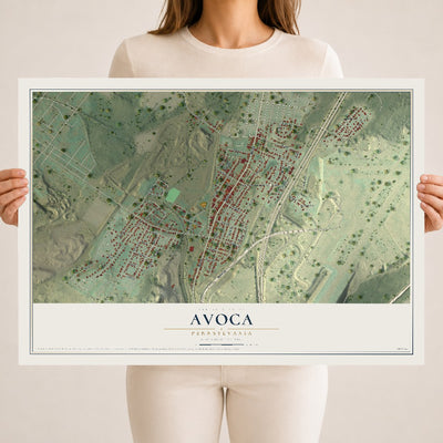 Map of Avoca, Pennsylvania, 18 x 24 inch unframed archival matte print