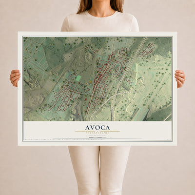 Map of Avoca, Pennsylvania, 24 x 36 inch unframed archival matte print