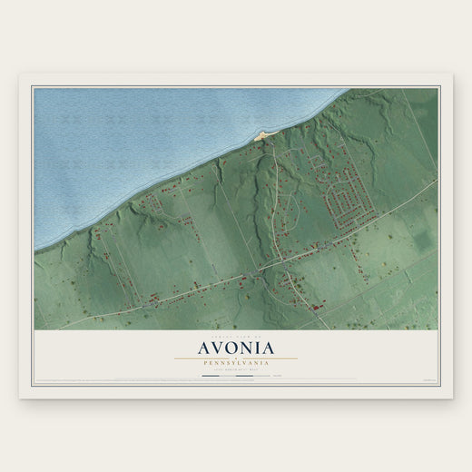 Avonia, Pennsylvania map print, the full design