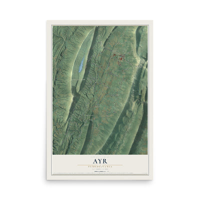 Map of Ayr, Pennsylvania, 12 x 18 inch unframed archival matte print