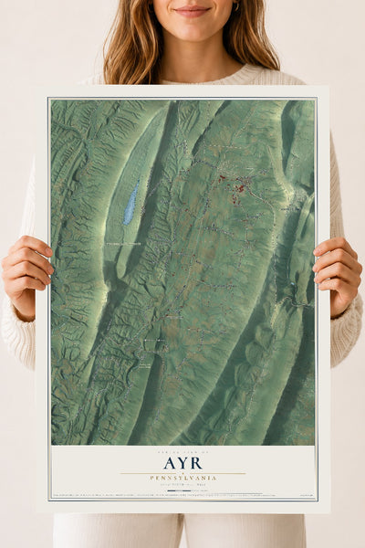 Map of Ayr, Pennsylvania, 18 x 24 inch unframed archival matte print