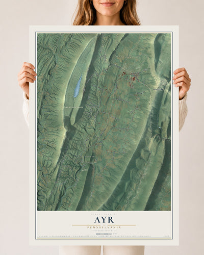 Map of Ayr, Pennsylvania, 24 x 36 inch unframed archival matte print