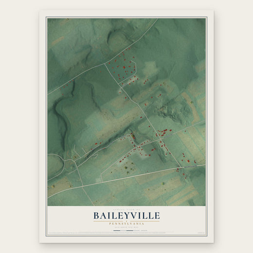 Baileyville, Pennsylvania map print, the full design