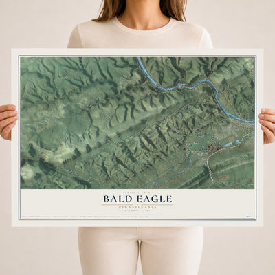 Map of Bald Eagle, Pennsylvania, 18 x 24 inch unframed archival matte print