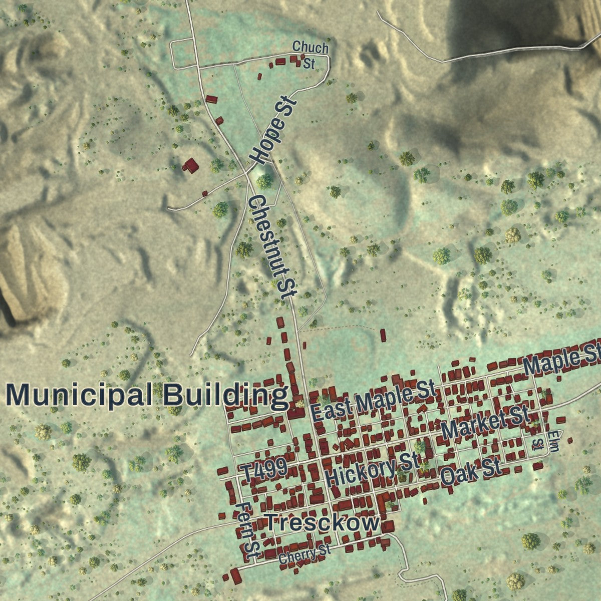 Close-up of the map of Banks, Carbon County, Pennsylvania print showing street and building detail