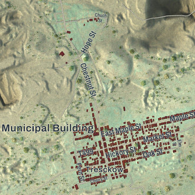 Close-up of the map of Banks, Carbon County, Pennsylvania print showing street and building detail