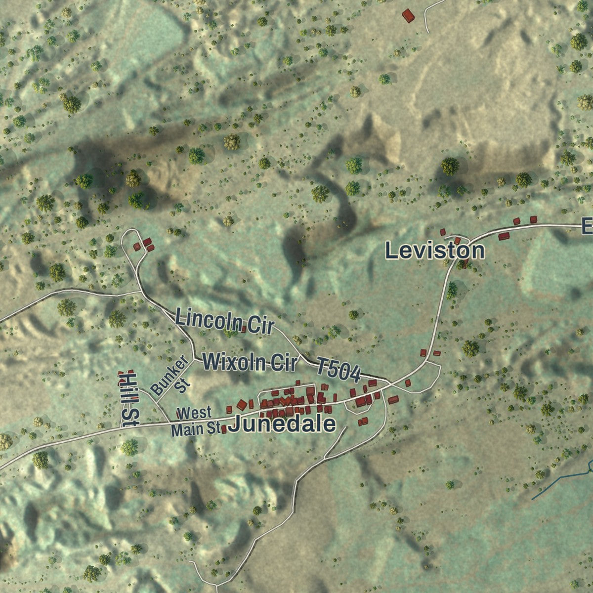Second close-up of the map of Banks, Carbon County, Pennsylvania print showing more streets and buildings