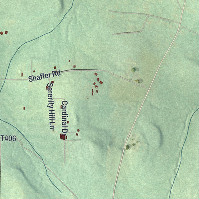 Close-up of the map of Barnett, Jefferson County, Pennsylvania print showing street and building detail