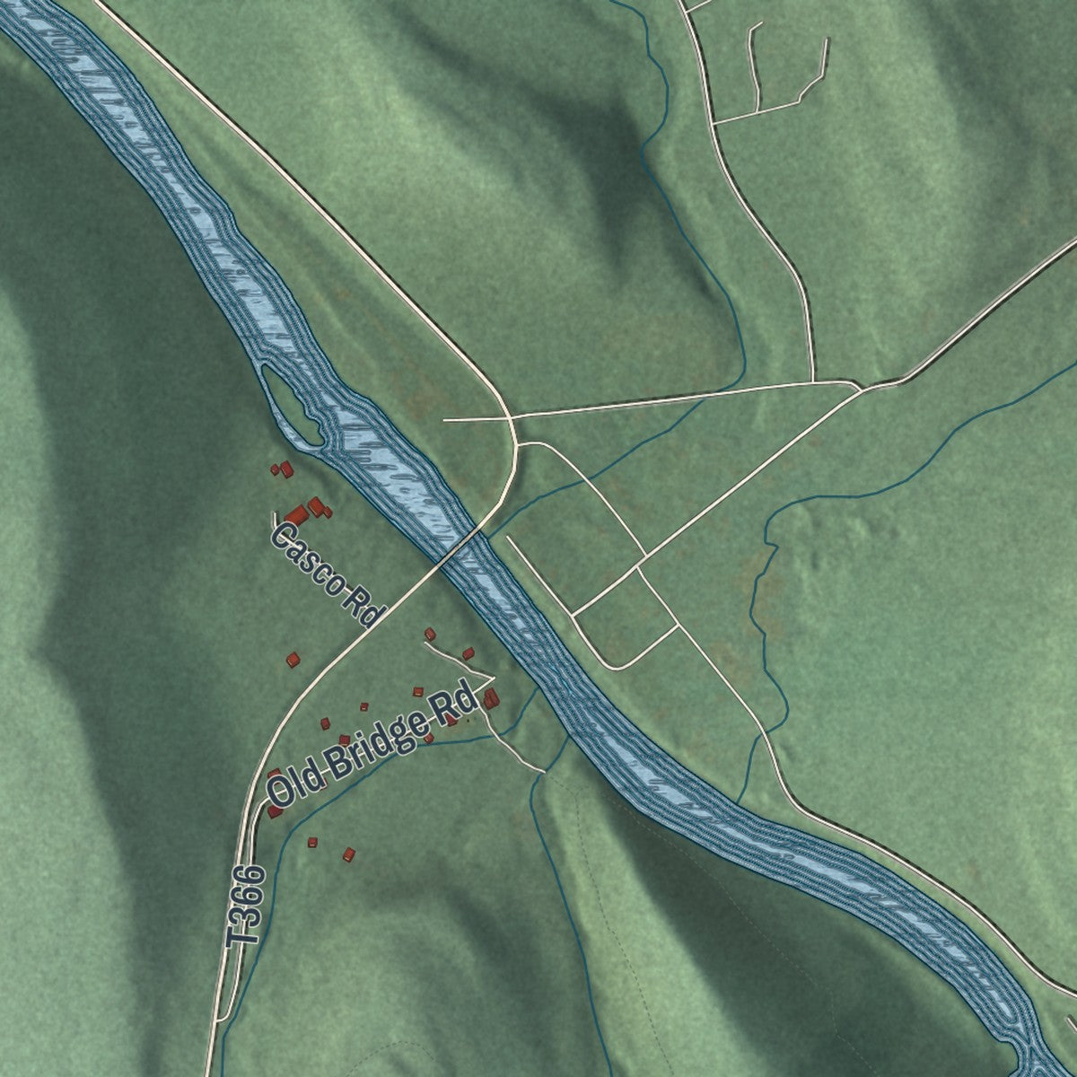 Second close-up of the map of Barnett, Jefferson County, Pennsylvania print showing more streets and buildings