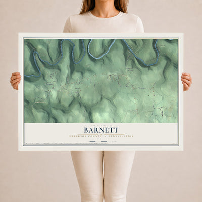 Map of Barnett, Jefferson County, Pennsylvania, 24 x 36 inch unframed archival matte print