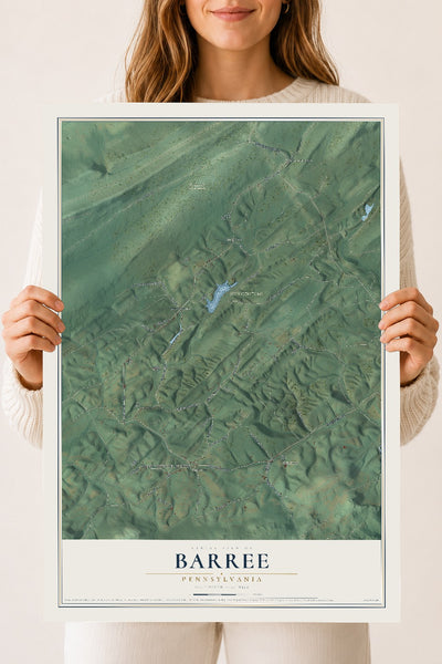 Map of Barree, Pennsylvania, 18 x 24 inch unframed archival matte print
