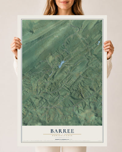 Map of Barree, Pennsylvania, 24 x 36 inch unframed archival matte print