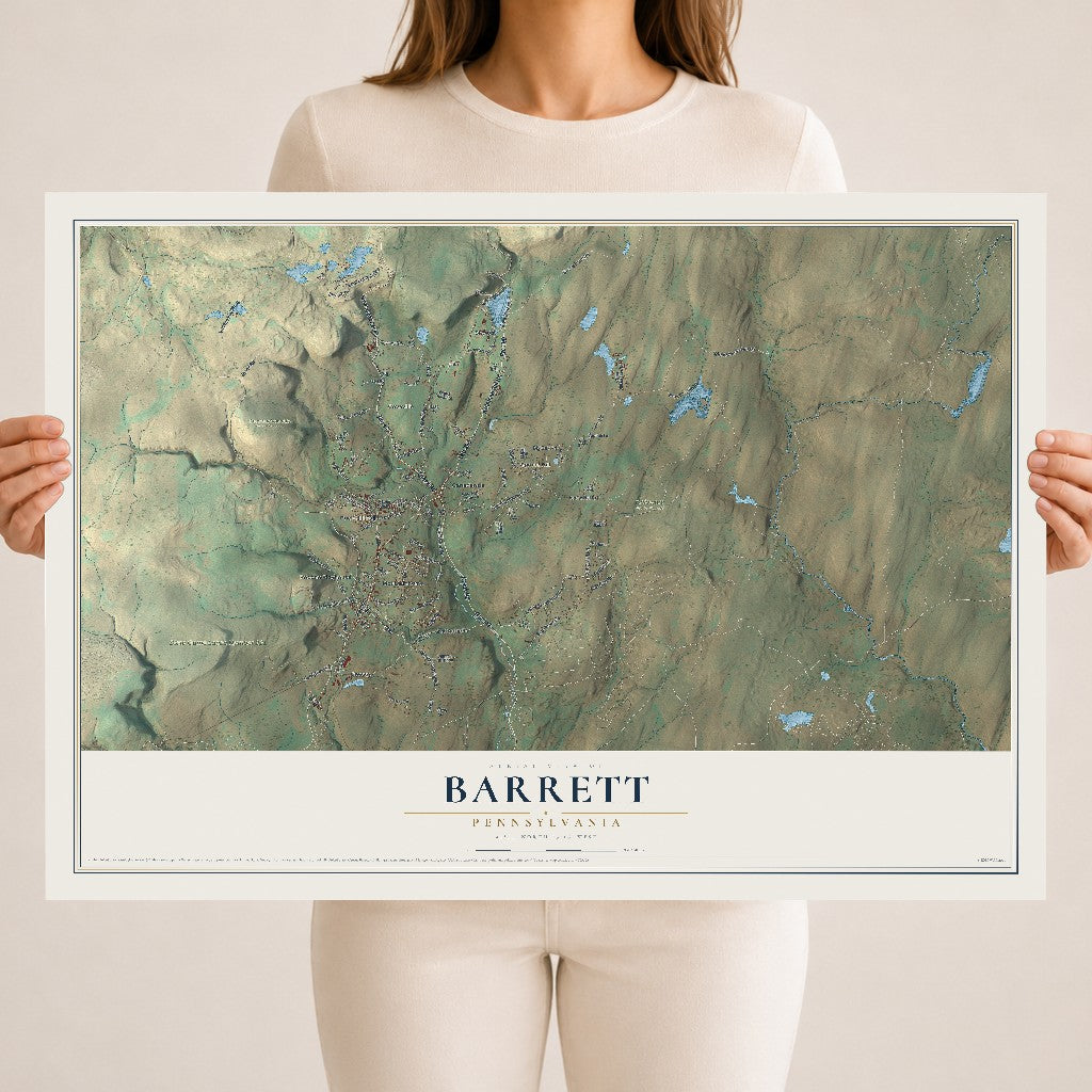 Map of Barrett, Pennsylvania, 18 x 24 inch unframed archival matte print