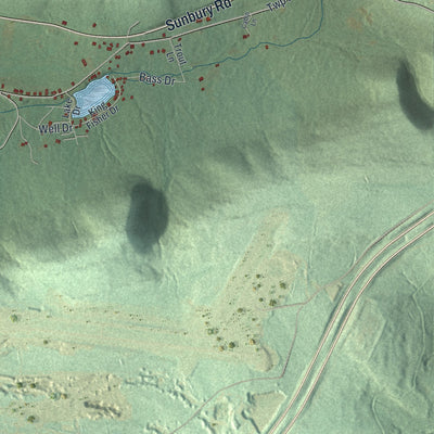 Second close-up of the map of Barry, Pennsylvania print showing more streets and buildings