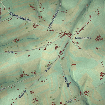 Second close-up of the map of Bart, Pennsylvania print showing more streets and buildings
