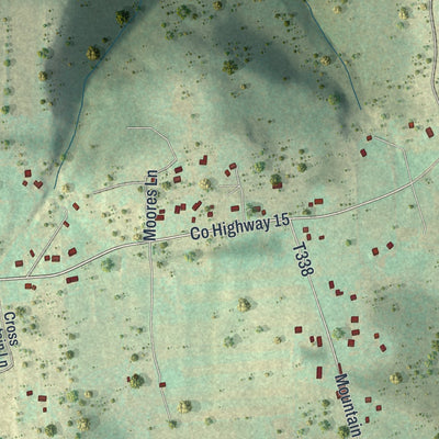 Close-up of the map of Bastress, Pennsylvania print showing street and building detail