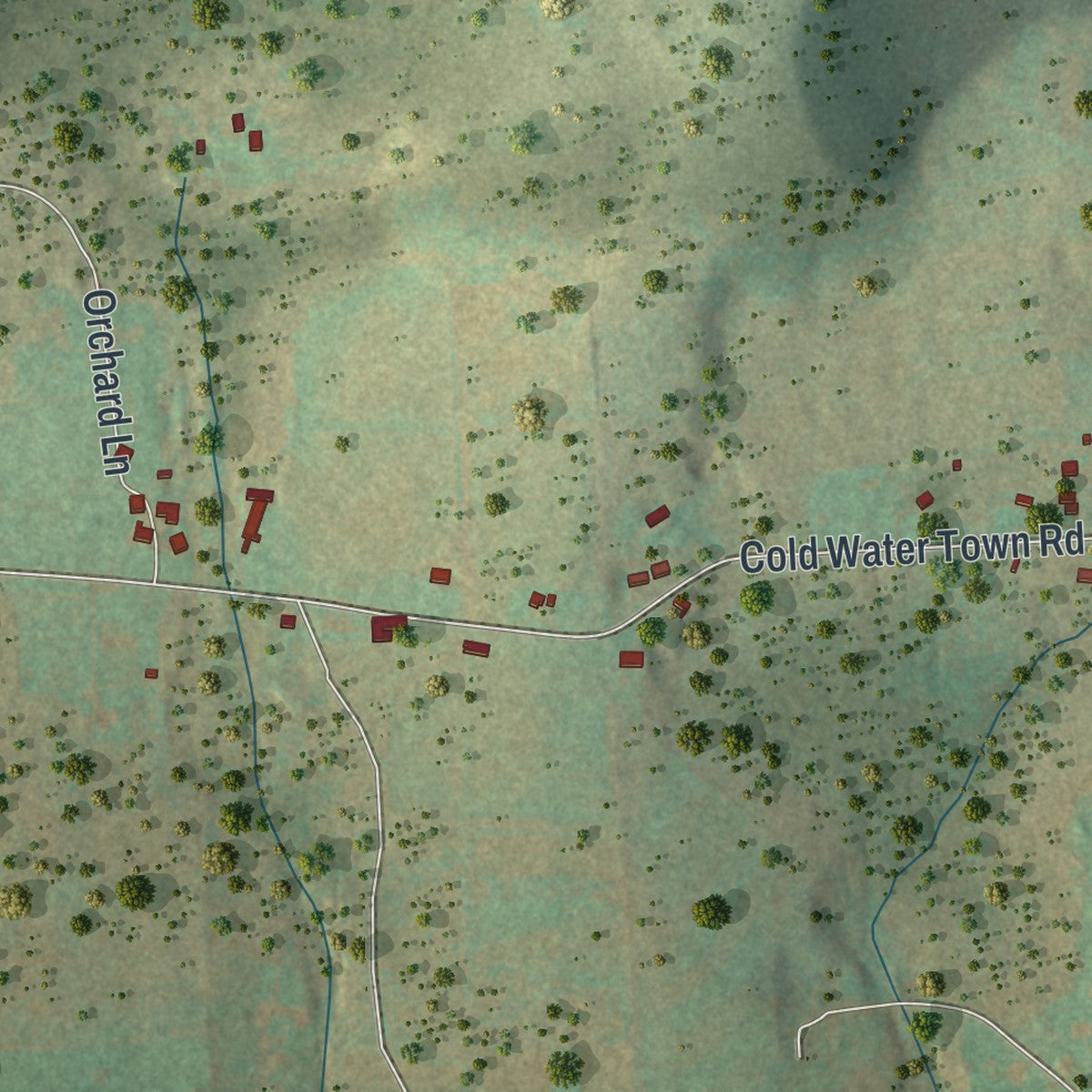 Second close-up of the map of Bastress, Pennsylvania print showing more streets and buildings