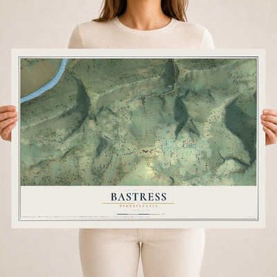 Map of Bastress, Pennsylvania, 18 x 24 inch unframed archival matte print