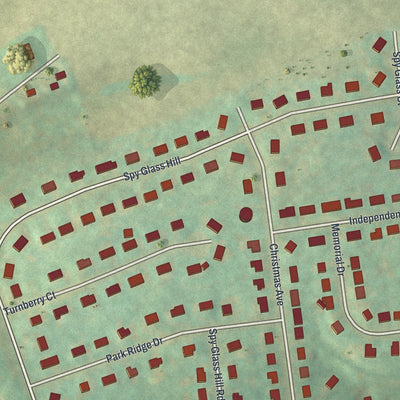 Second close-up of the map of Bath, Pennsylvania print showing more streets and buildings