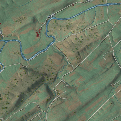 Close-up of the map of Beale, Pennsylvania print showing street and building detail