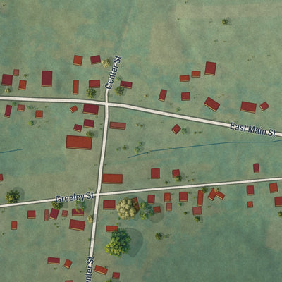 Close-up of the map of Bear Lake, Pennsylvania print showing street and building detail