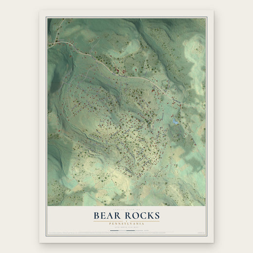 Bear Rocks, Pennsylvania map print, the full design